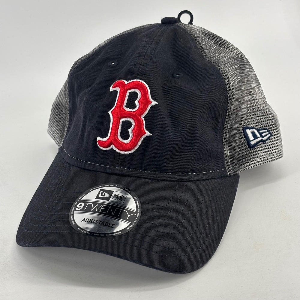 New Era 9TWENTY Trucker Hat Men OSFM Navy Boston Red Sox Mesh Snapback NWT MLB